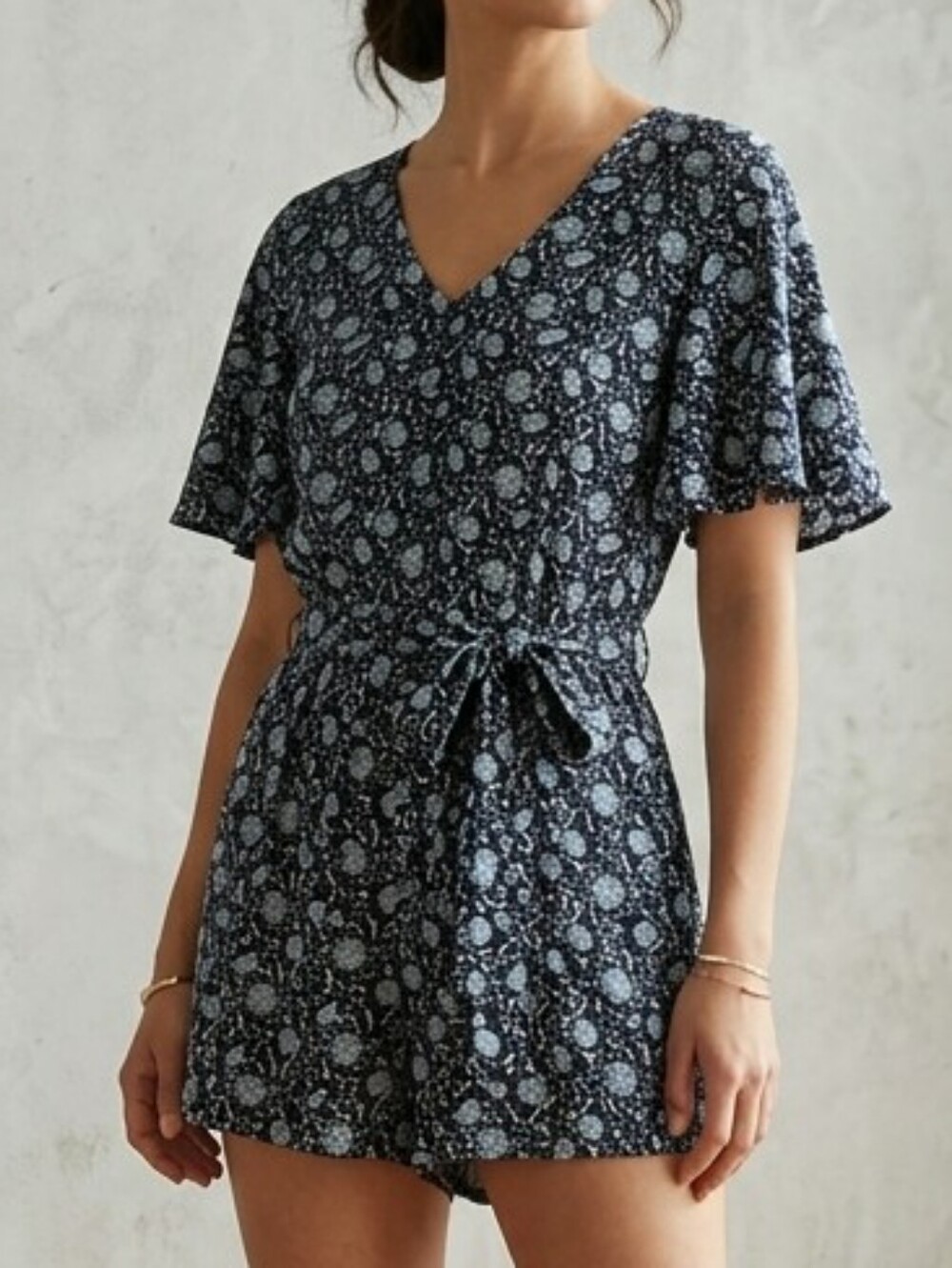 Ann Taylor Loft Floral Short Sleeve Romper